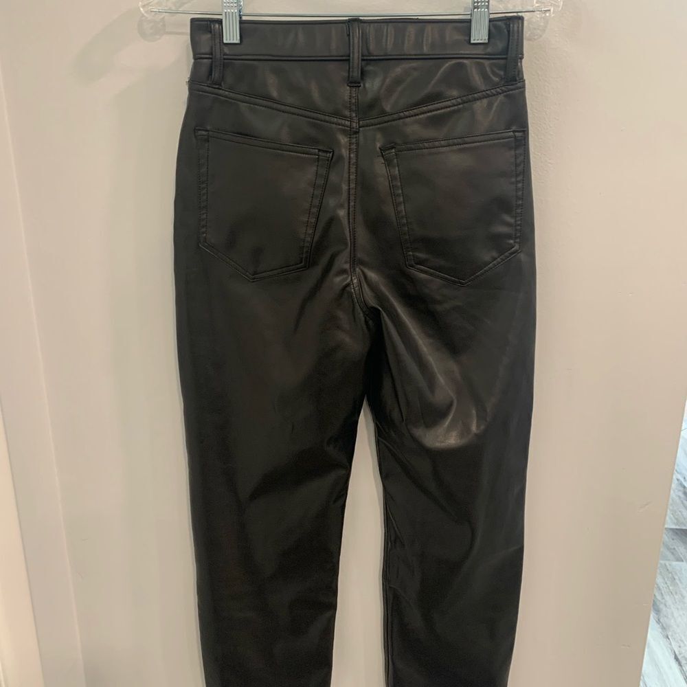 Abercrombie & Fitch Black Straight Ankle Leg faux pant with Sleek Finish - Picture 4 of 14